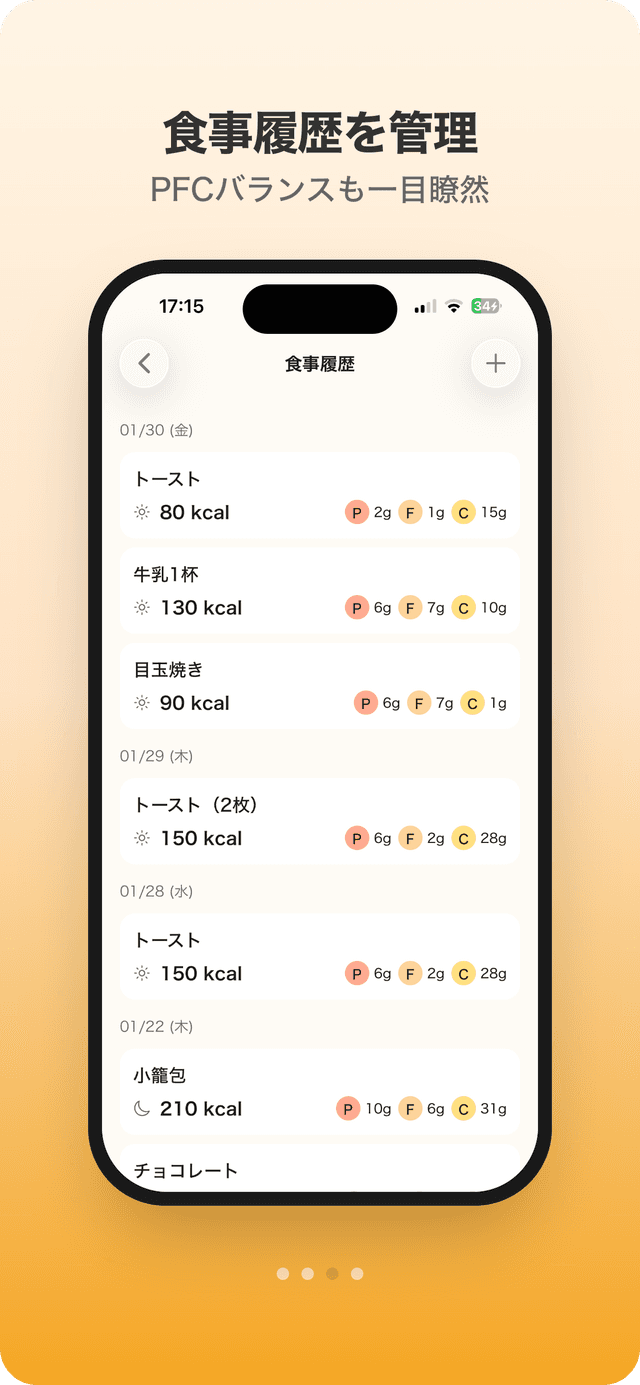 食事履歴を管理