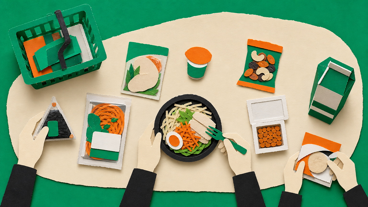 コンビニで完結する1日の増量食事メニュー例（間食・夜食つき）